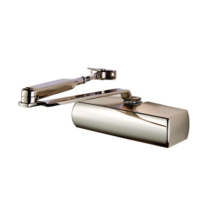 Eurospec CDG003/PNP Overhead Door Closer En3 Fixed Power C/W Fig 6 Bracket Match Cover And Armset En115 Polished Nickel