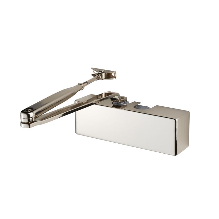 Eurospec CDG420/PNP Ce Overhead Door Closer En2-4 C/W Bc Fig 6 Bracket Full Cover And Armset En1154 Polished Nickel