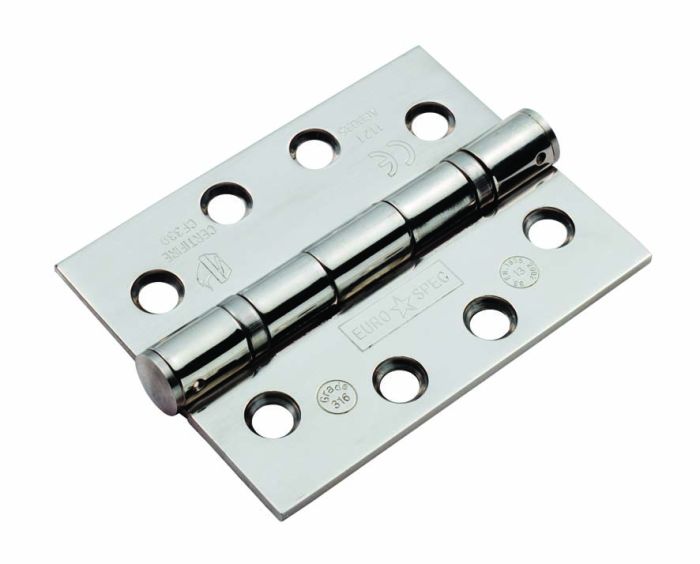 Eurospec CEN1433/13BSS 102mm X 76mm X 3mm Ball Bearing Hinge - Grade 13 - ( 316 Stainless Steel) 102mm x 76mm x 3mm Bright Stainless Steel