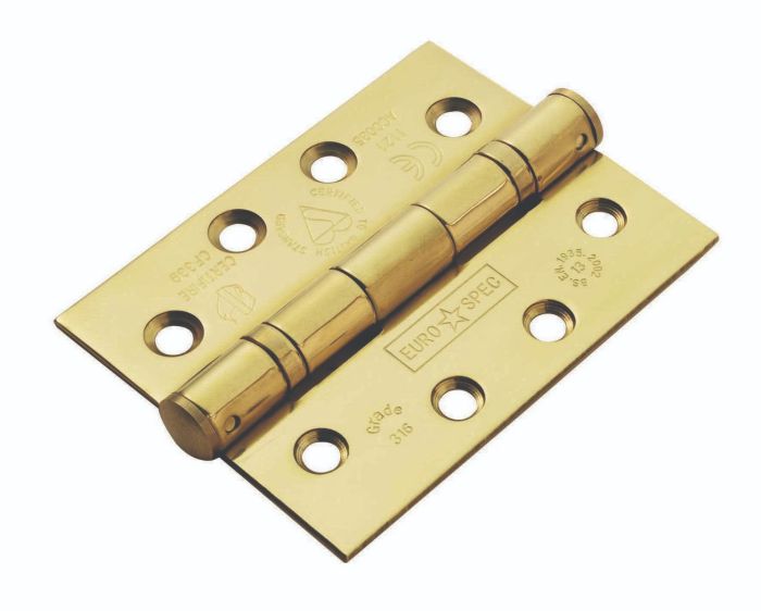Eurospec CEN1433/13PVD 102mm X 76mm X 3mm Ball Bearing Hinge - Grade 13 - ( 316 Stainless Steel) 102mm x 76mm x 3mm Stainless Brass