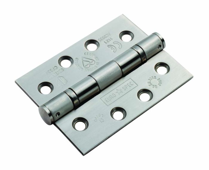 Eurospec CEN1433/13SSS 102mm X 76mm X 3mm Ball Bearing Hinge - Grade 13 - ( 316 Stainless Steel) 102mm x 76mm x 3mm Satin Stainless Steel