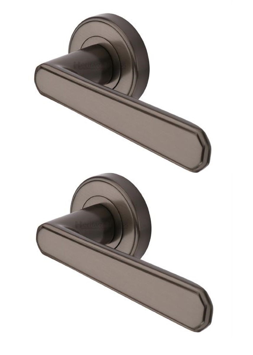 Heritage Brass CEN1924-MB Door Handle Lever Latch on Round Rose Century Design Matt Bronze finish
