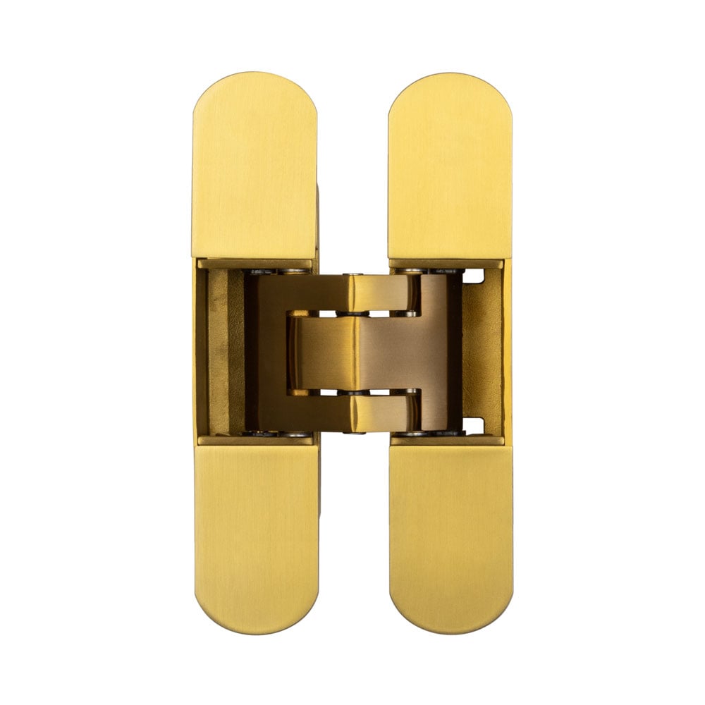 Ghost 140mm Concealed Fire Door Hinge Satin Brass-140x25x79.5mm-CH60SB-Frelan Hardware