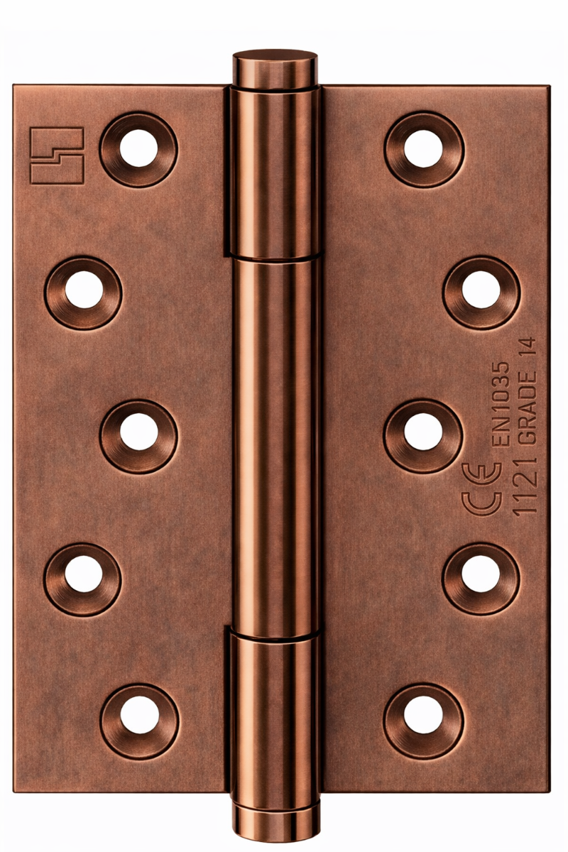 Simonswerk 1750 TRITECH Grade 14 Brass Butt Hinge For Door Weight 160kg CE marked FD30 fire rated 100mmx 76mm c/w Screws Copper Bronze