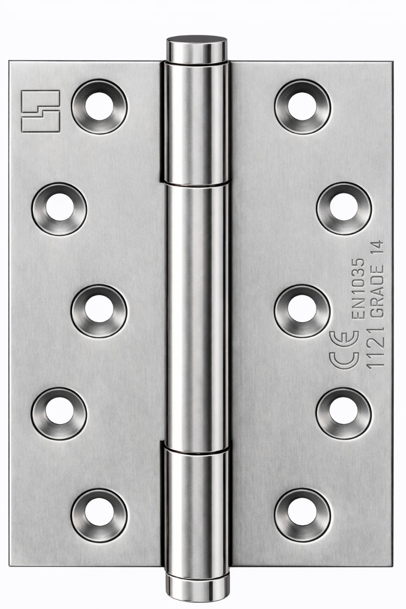 Simonswerk 1750 TRITECH Grade 14 Brass Butt Hinge For Door Weight 160kg CE marked FD30 fire rated 100mmx 76mm c/w Screws Satin Chrome