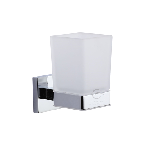 M.Marcus CHE-TUMBLER-PC Single tumbler holder with glass Polished Chrome