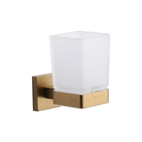 M.Marcus CHE-TUMBLER-SB Single tumbler holder with glass Satin Brass