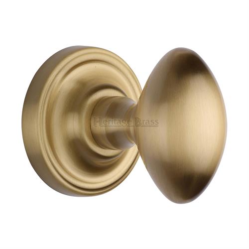 Heritage Brass CHE7373-SB Mortice Knob on Rose Chelsea Design Satin Brass finish