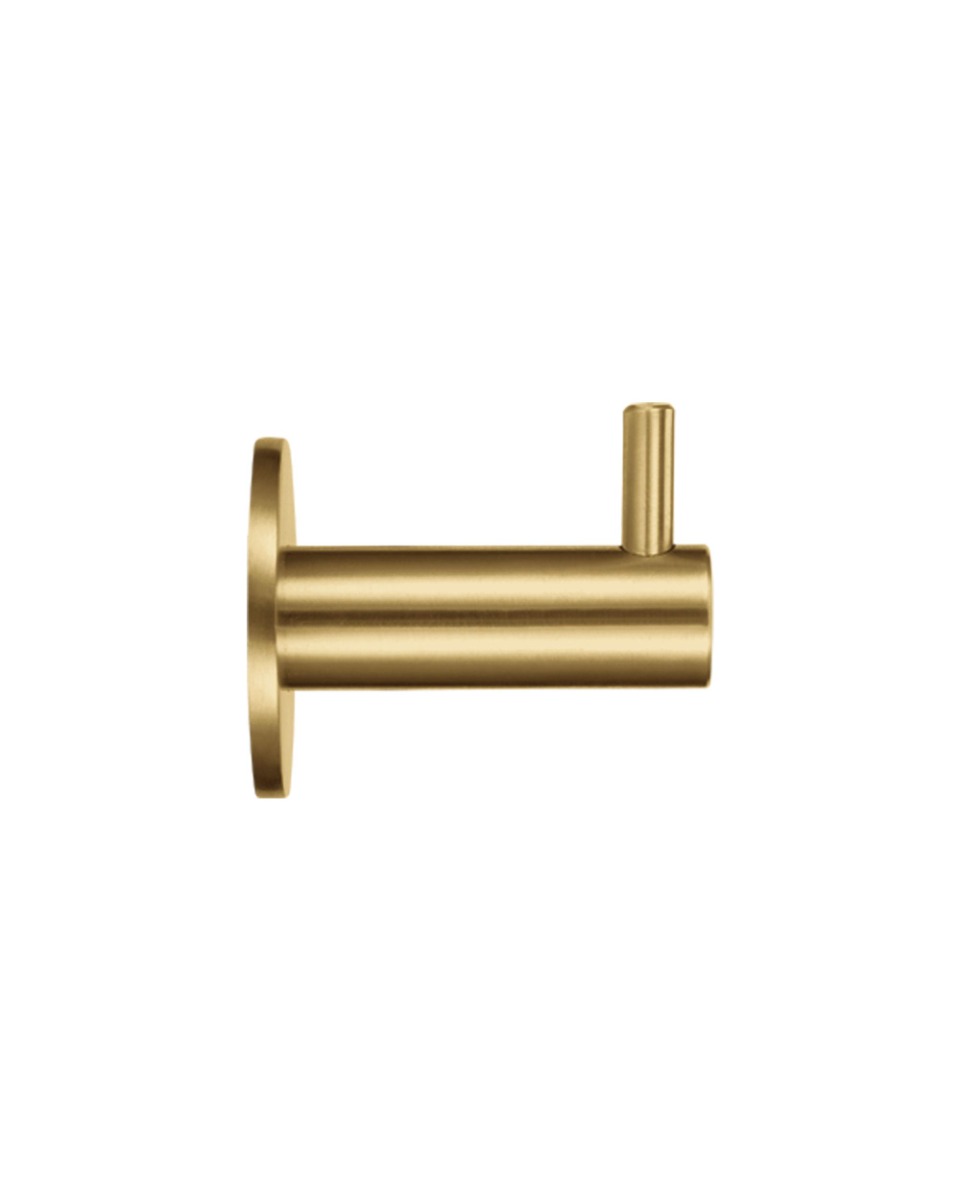 STEELWORKS Wall Mounted Single Coat Hook 42mm Projection 35mm Rose Satin Brass