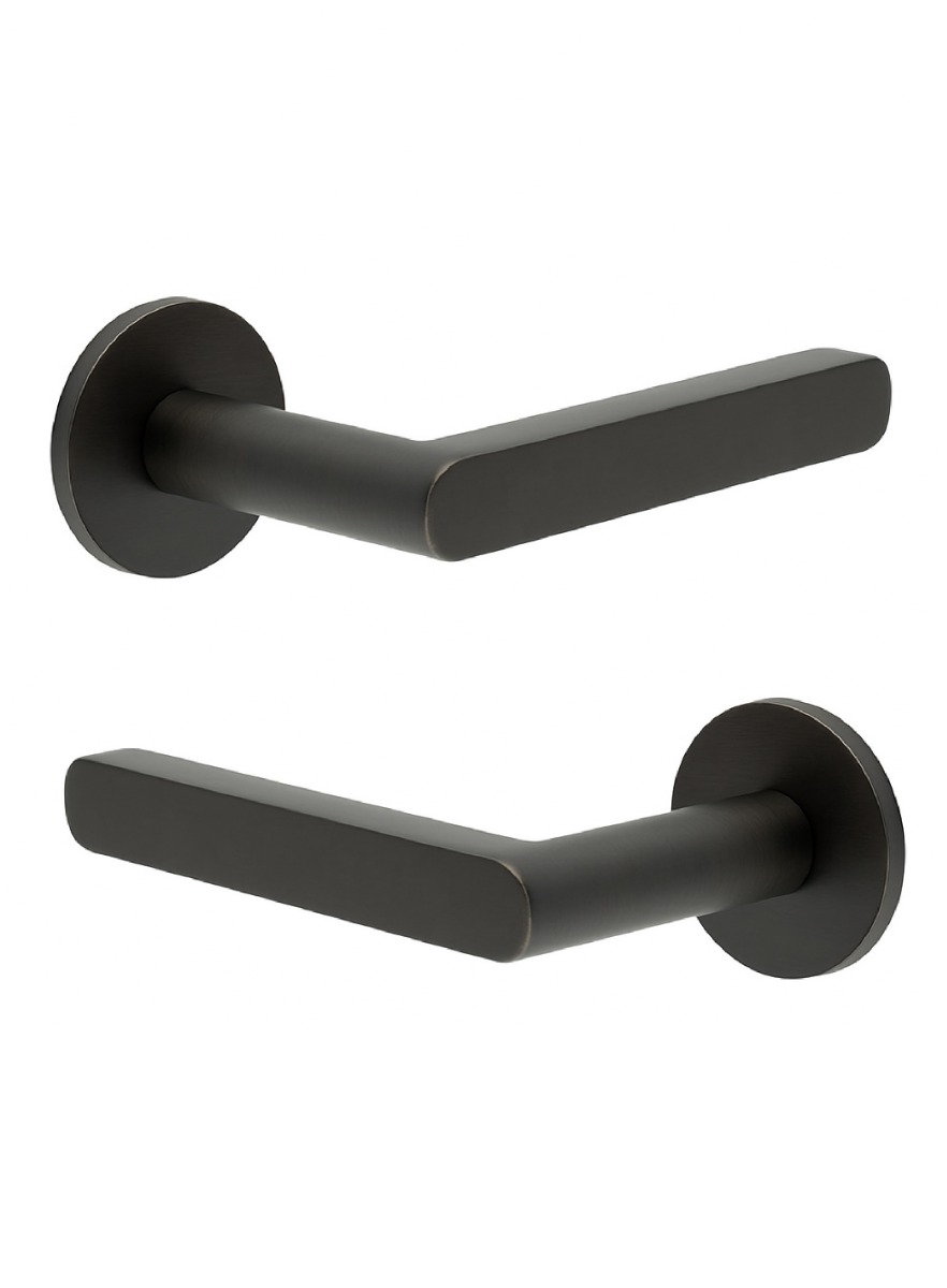 CR-101 Dark Bronze Door Handle on Sprung Round Rose CR-101A1DB by Frelan