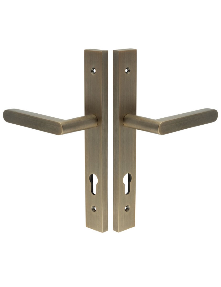 CR-101 Antique Brass Multi Point Backplate Door Handle CR-101G4AB by Frelan