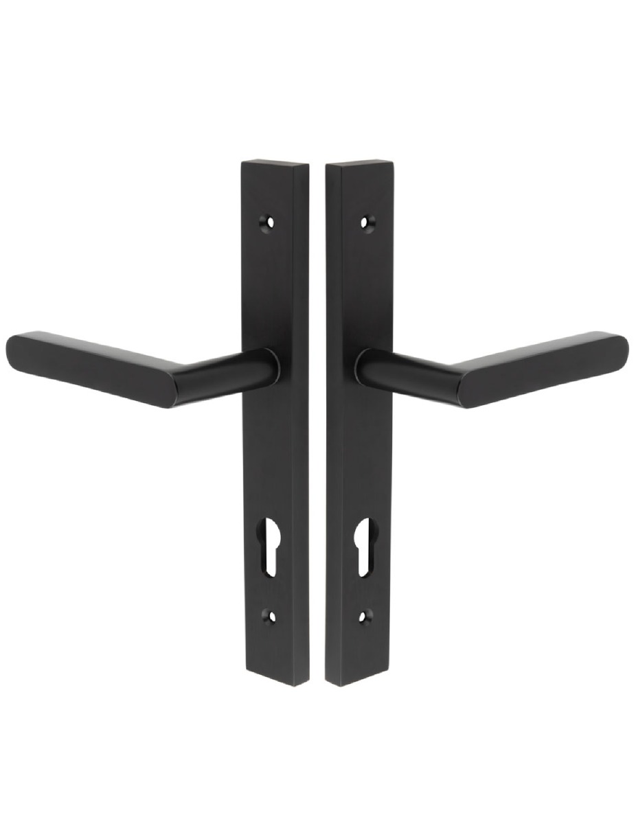 CR-101 Black Multi Point Backplate Door Handle CR-101G4MB by Frelan