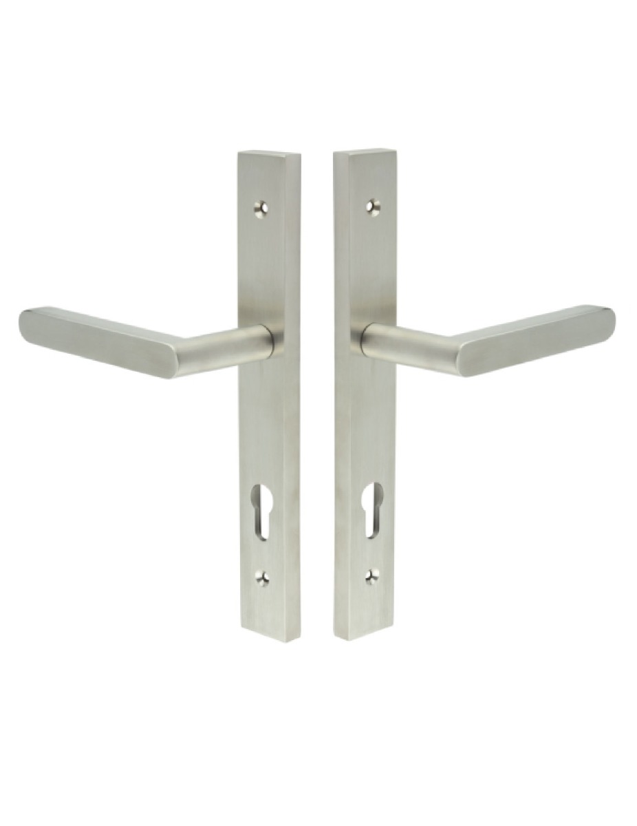 CR-101 Satin Stainless Steel Multi Point Backplate Door Handle CR-101G4SSS by Frelan