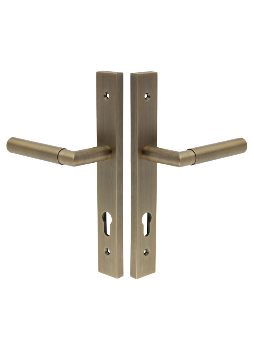 CR-102 Antique Brass Multi Point Backplate Door Handle CR-102G4AB by Frelan
