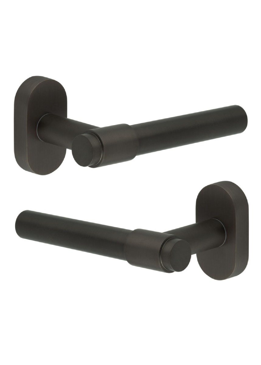 CR-103 Dark Bronze Multi Point Oval Rose Door Handle CR-103C4DB by Frelan