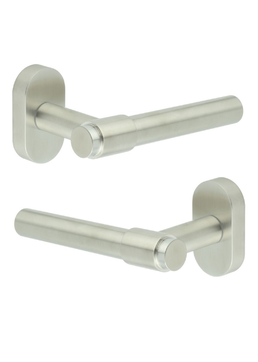 CR-103 Satin Stainless Steel Multi Point Oval Rose Door Handle CR-103C4SSS by Frelan