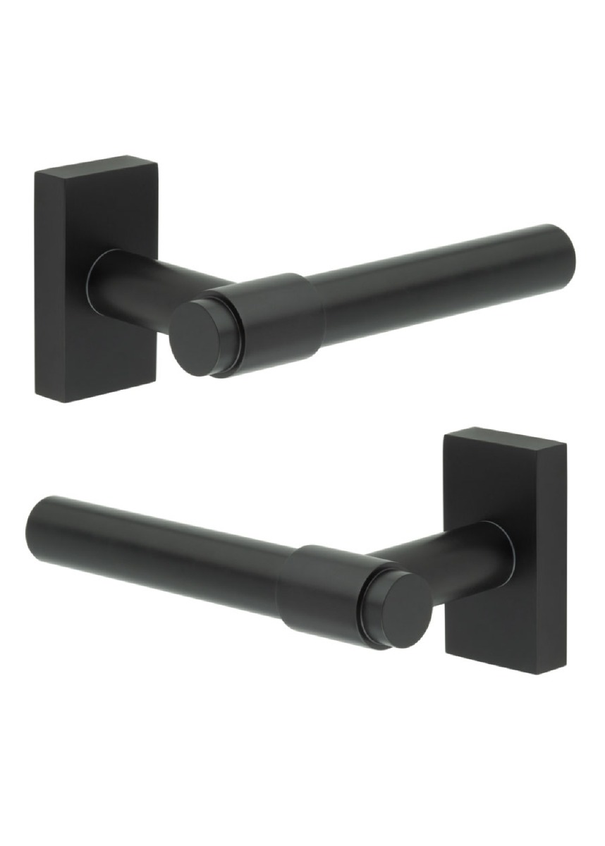 CR-103 Black Multi Point Rectangular Rose Door Handle CR-103D4MB by Frelan