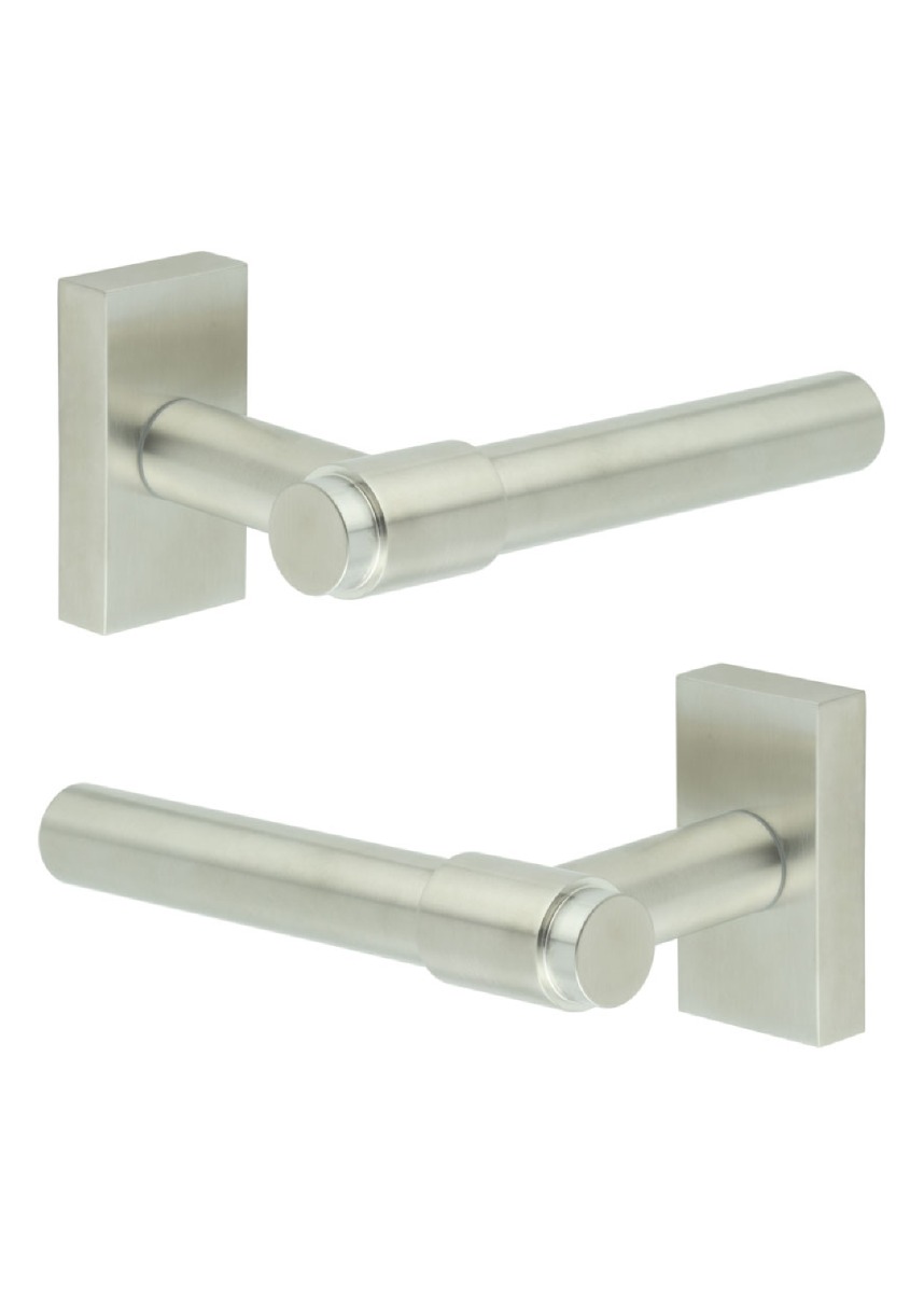 CR-103 Satin Stainless Steel Multi Point Rectangular Rose Door Handle CR-103D4SSS by Frelan