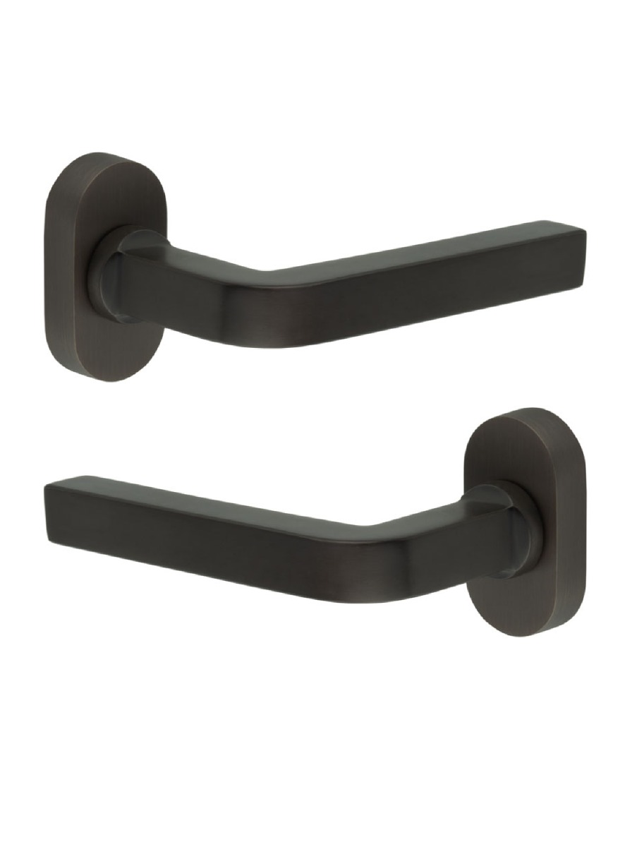 CR-104 Dark Bronze Multi Point Oval Rose Door Handle CR-104C4DB by Frelan