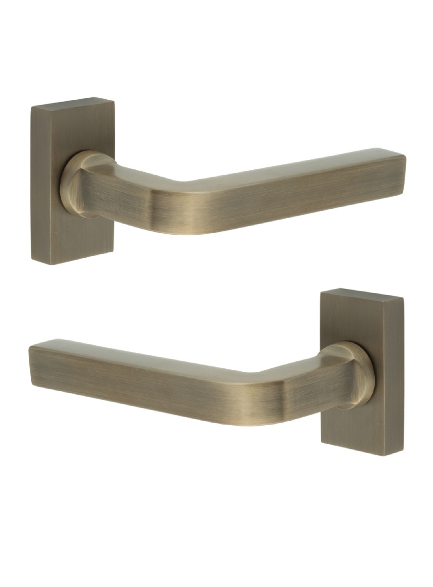 CR-104 Antique Brass Multi Point Rectangular Rose Door Handle CR-104D4AB by Frelan