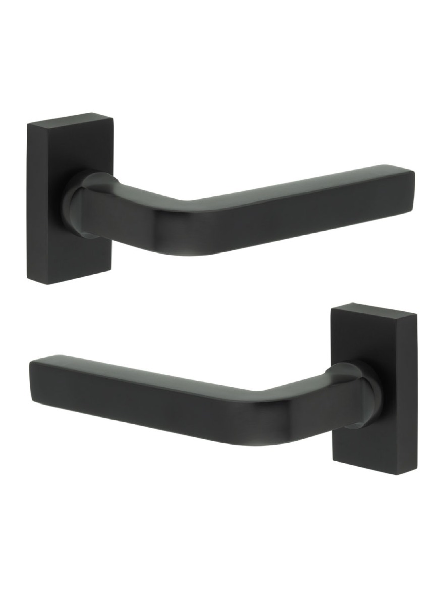CR-104 Black Multi Point Rectangular Rose Door Handle CR-104D4MB by Frelan