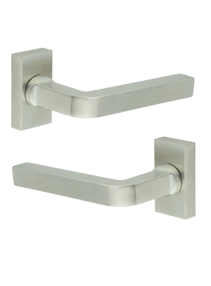CR-104 Satin Stainless Steel Multi Point Rectangular Rose Door Handle CR-104D4SSS by Frelan