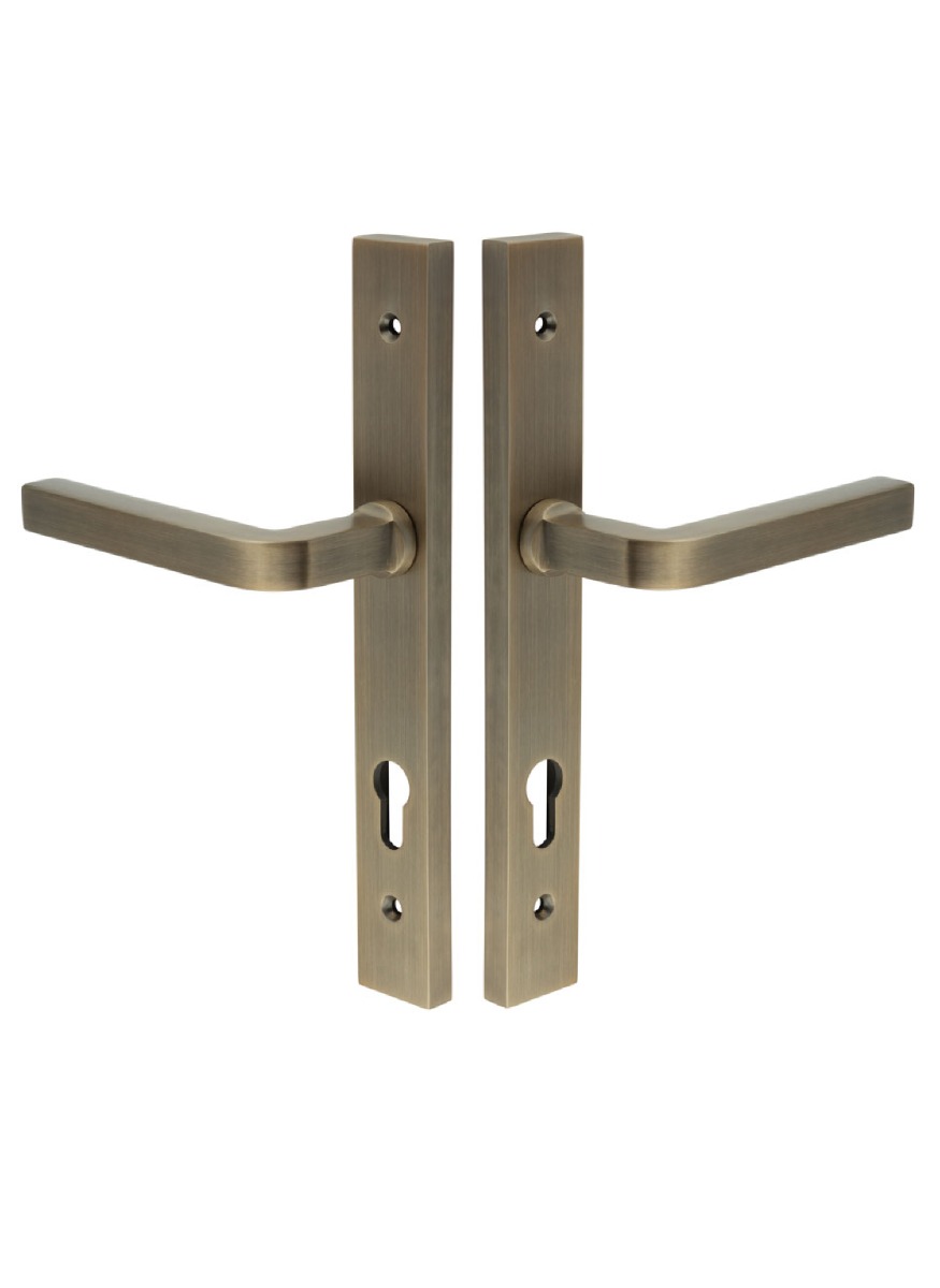 CR-104 Antique Brass Multi Point Backplate Door Handle CR-104G4AB by Frelan