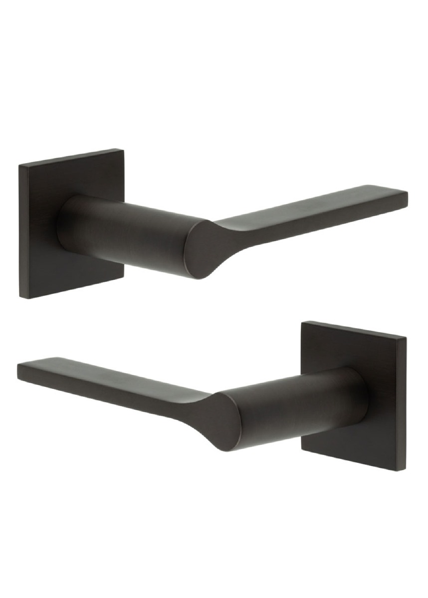CR-105 Dark Bronze Door Handle on Sprung Square Rose CR-105B1DB by Frelan