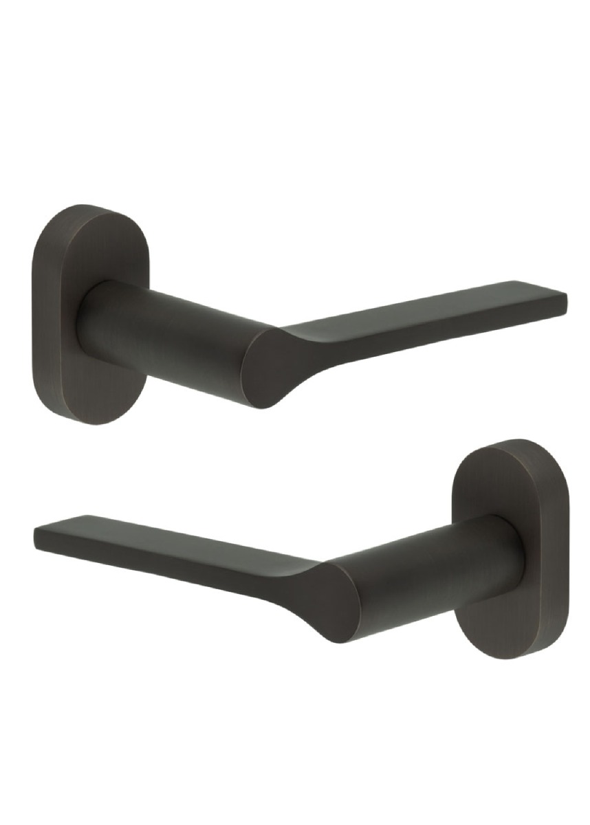 CR-105 Dark Bronze Multi Point Oval Rose Door Handle CR-105C4DB by Frelan