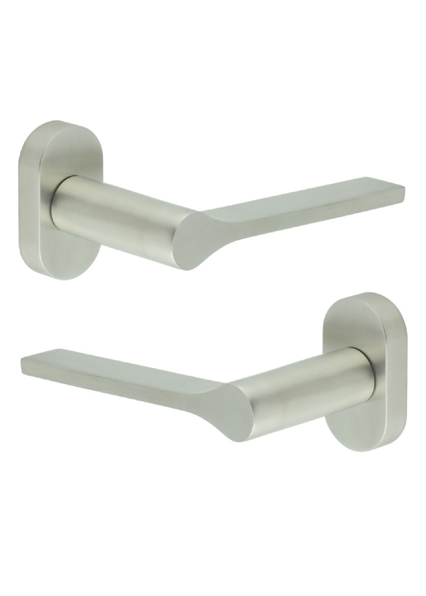 CR-105 Satin Stainless Steel Multi Point Oval Rose Door Handle CR-105C4SSS by Frelan