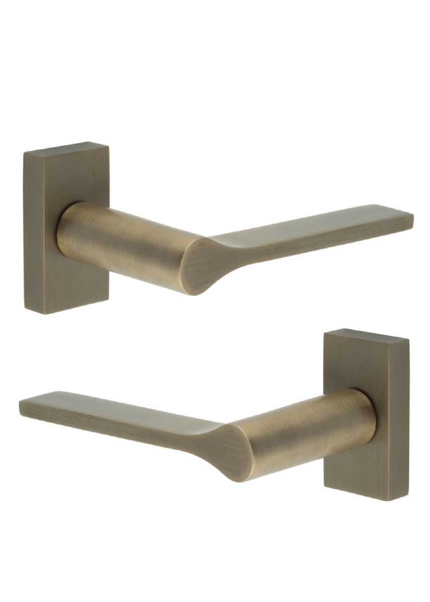 CR-105 Antique Brass Multi Point Rectangular Rose Door Handle CR-105D4AB by Frelan