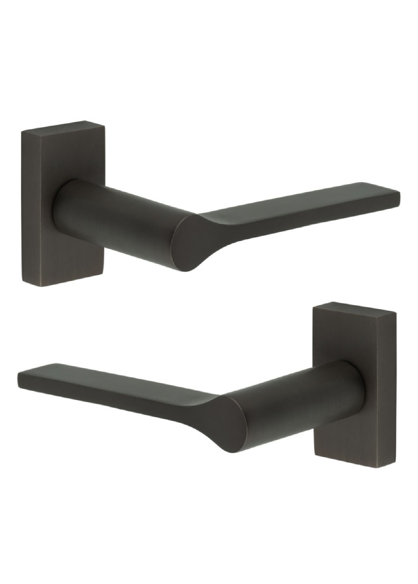 CR-105 Dark Bronze Multi Point Rectangular Rose Door Handle CR-105D4DB by Frelan