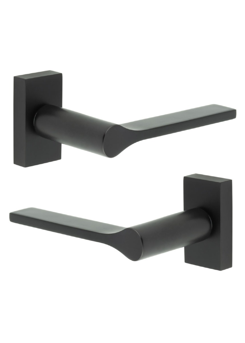 CR-105 Black Multi Point Rectangular Rose Door Handle CR-105D4MB by Frelan