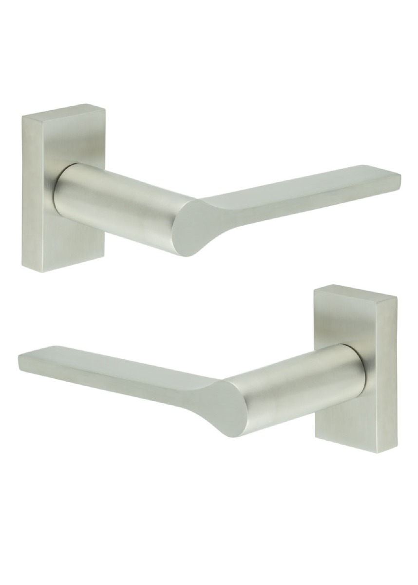 CR-105 Satin Stainless Steel Multi Point Rectangular Rose Door Handle CR-105D4SSS by Frelan