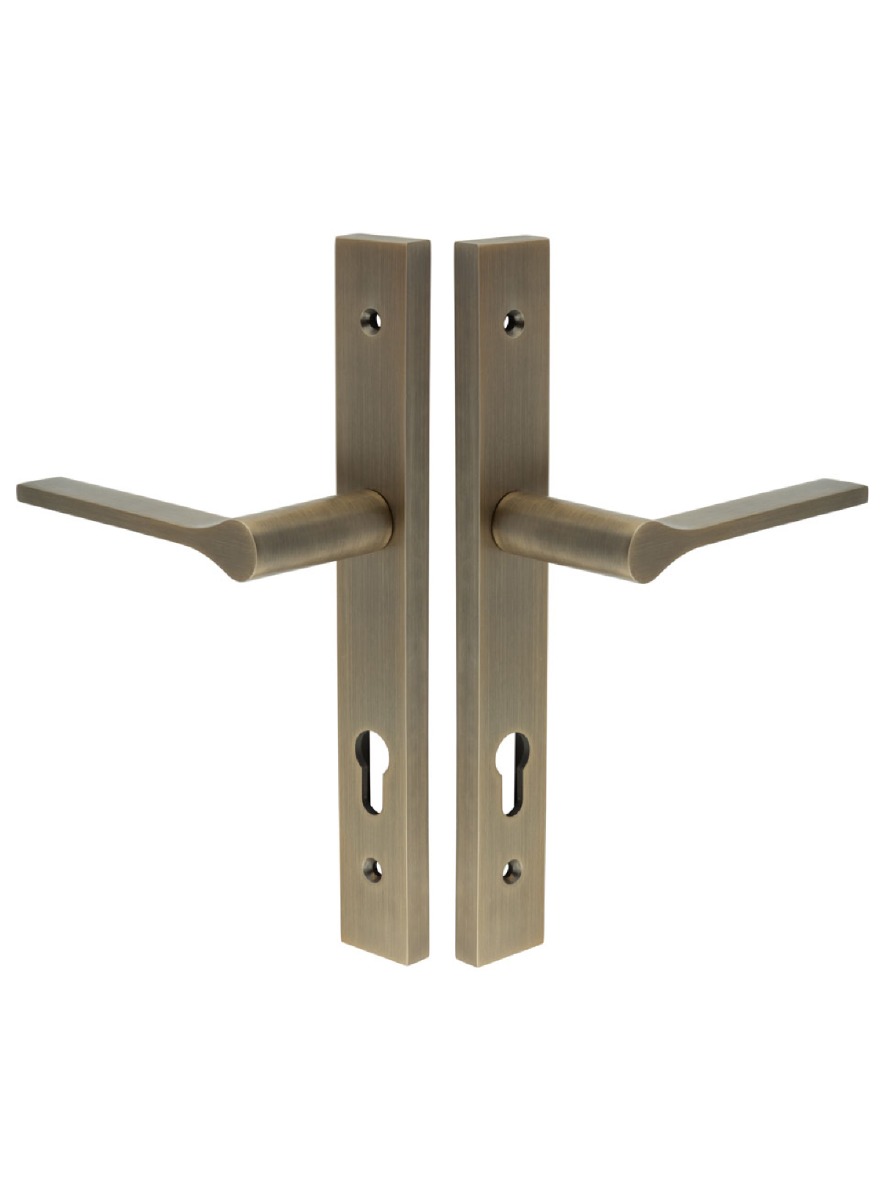 CR-105 Antique Brass Multi Point Backplate Door Handle CR-105G4AB by Frelan