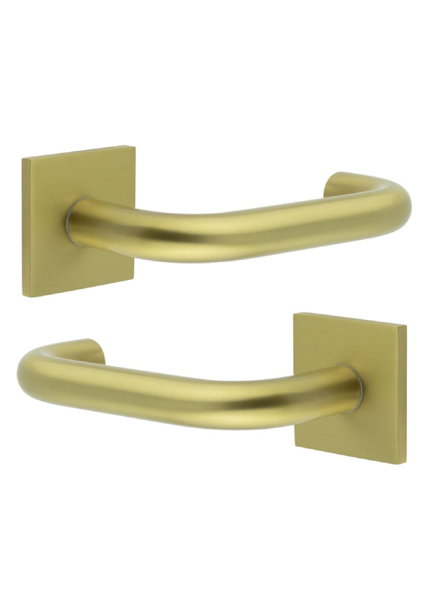 CR-106 Satin Brass Fixed Dead Door Handle CR-106B3SB by Frelan