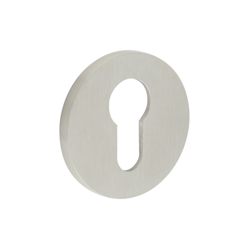 CR-S10 Satin Stainless Steel Euro Keyway Round Rose Escutcheon CR-S10SSS by Frelan