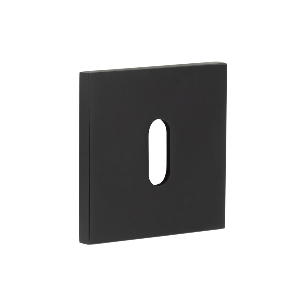CR-T10 Black Standard Keyway Square Rose Escutcheon CR-T10MB by Frelan