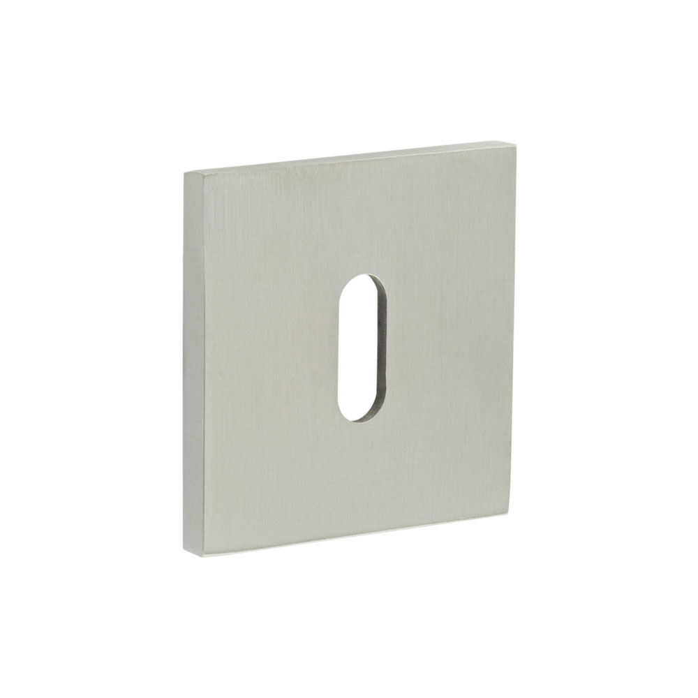 CR-T10 Satin Stainless Steel Standard Keyway Square Rose Escutcheon CR-T10SSS by Frelan
