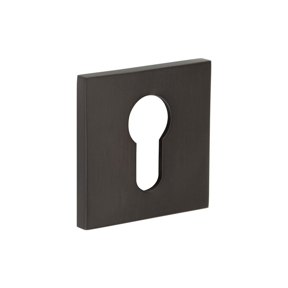 CR-T10 Dark Bronze Euro Keyway Square Rose Escutcheon CR-U10DB by Frelan