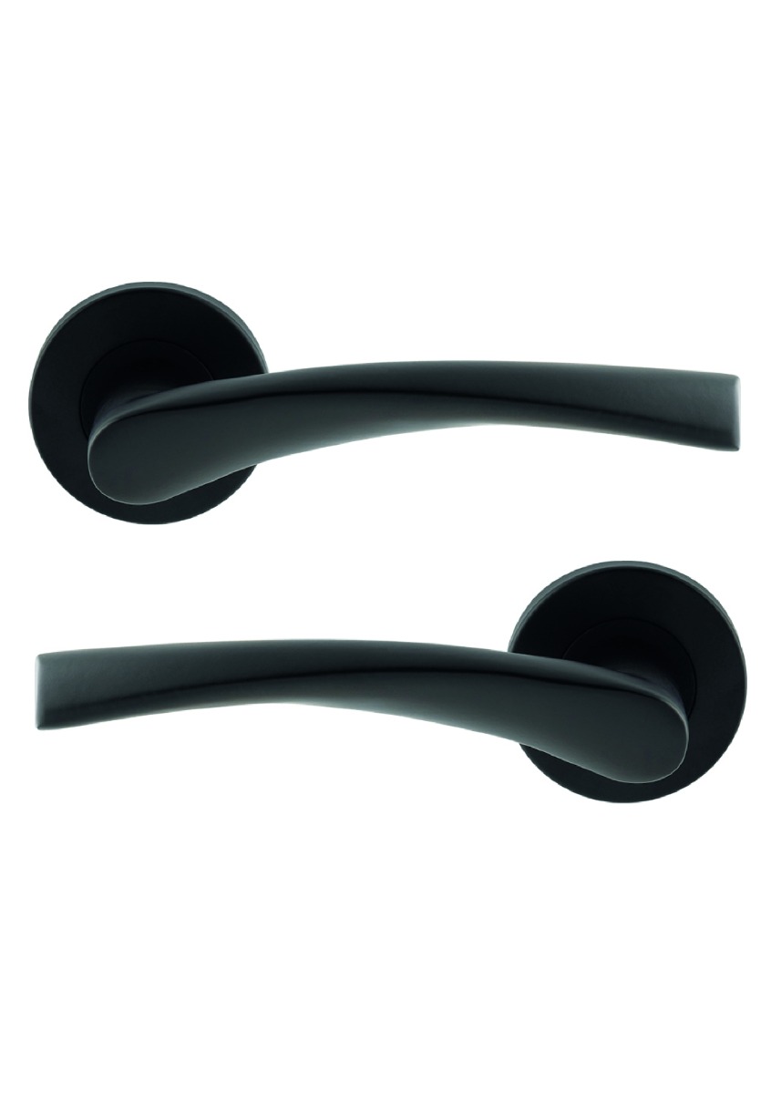 Eurospec Designer Door Handle on Sprung Rose CSL1121MB Matt Black