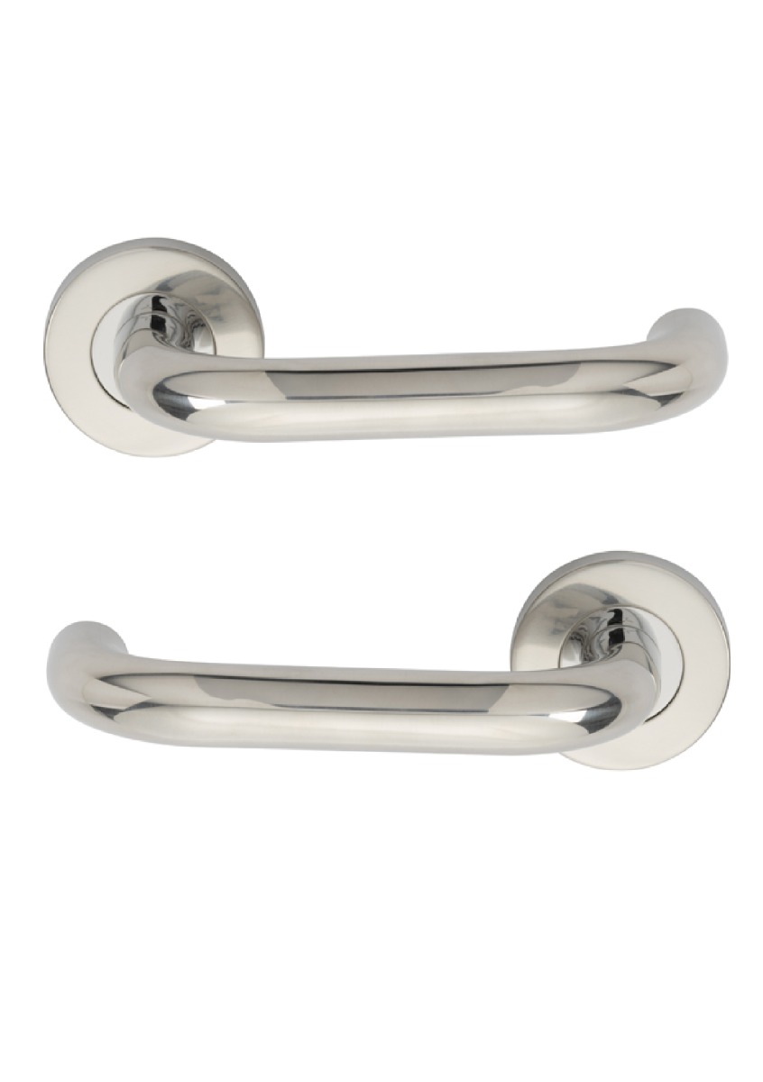 Eurospec CSL1190BSS Nera 19mm Dia. Safety Lever On Concealed Fix Sprung Round Rose G201 52mm Bright Stainless Steel