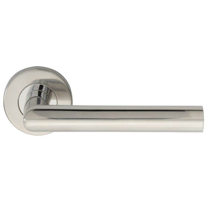 Eurospec CSL1192BSS Treviri 19mm Dia. Mitred Lever On Concealed Fix Sprung Round Rose G201 52mm Bright Stainless Steel