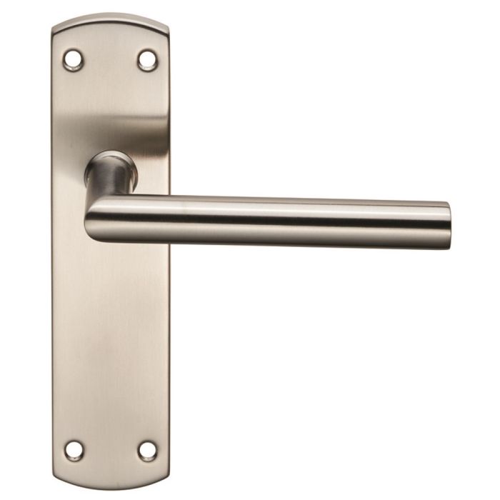 Eurospec Steelworx Mitred Csl Lever On Backplate - Latch 172 X 44Mm Satin Satin Stainless Steel CSLP1162B/SSS