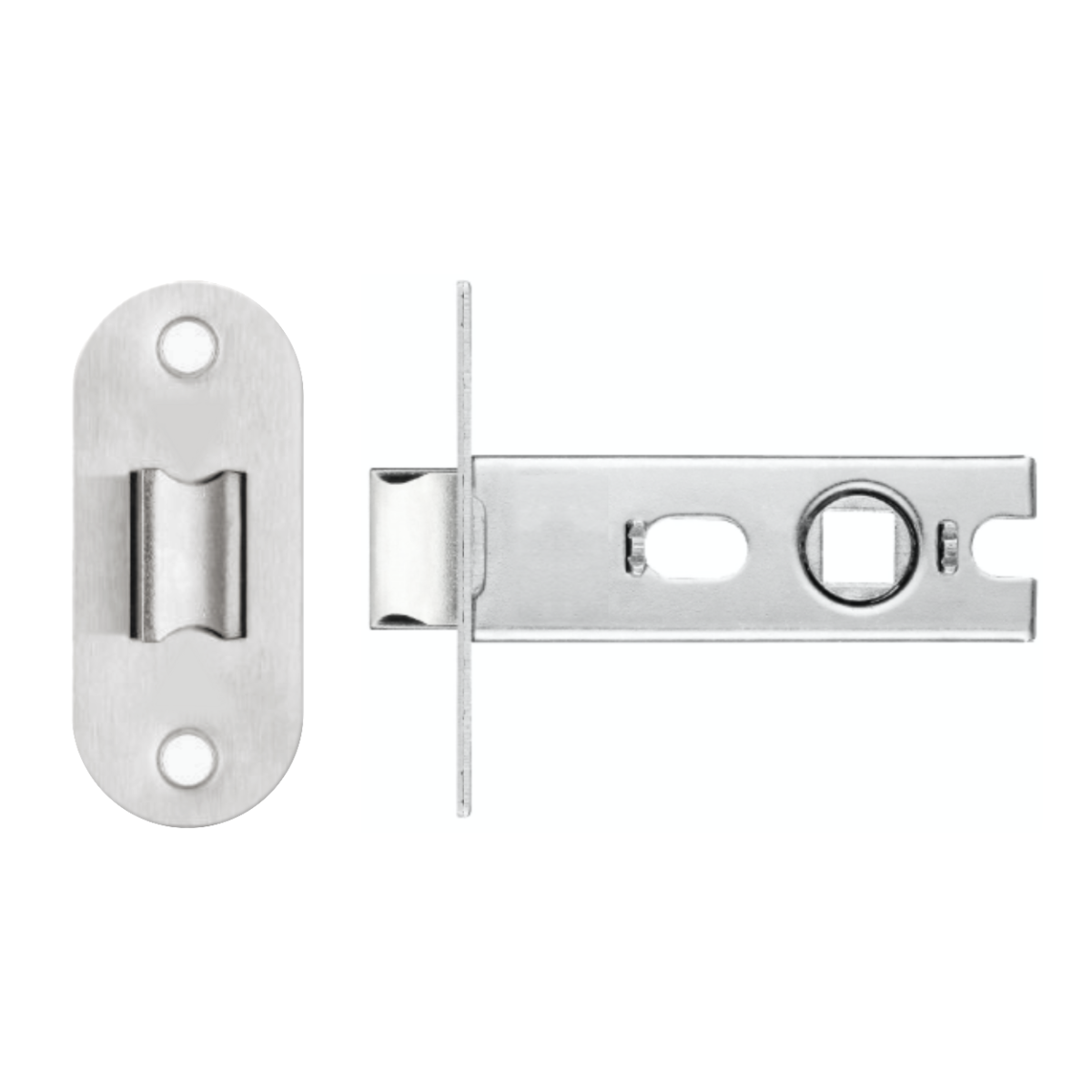 Ironzone CTL64 Project Tubular Latch 64mm overall 45mm Backset - Bolt Through - Radius Satin Stainless Steel