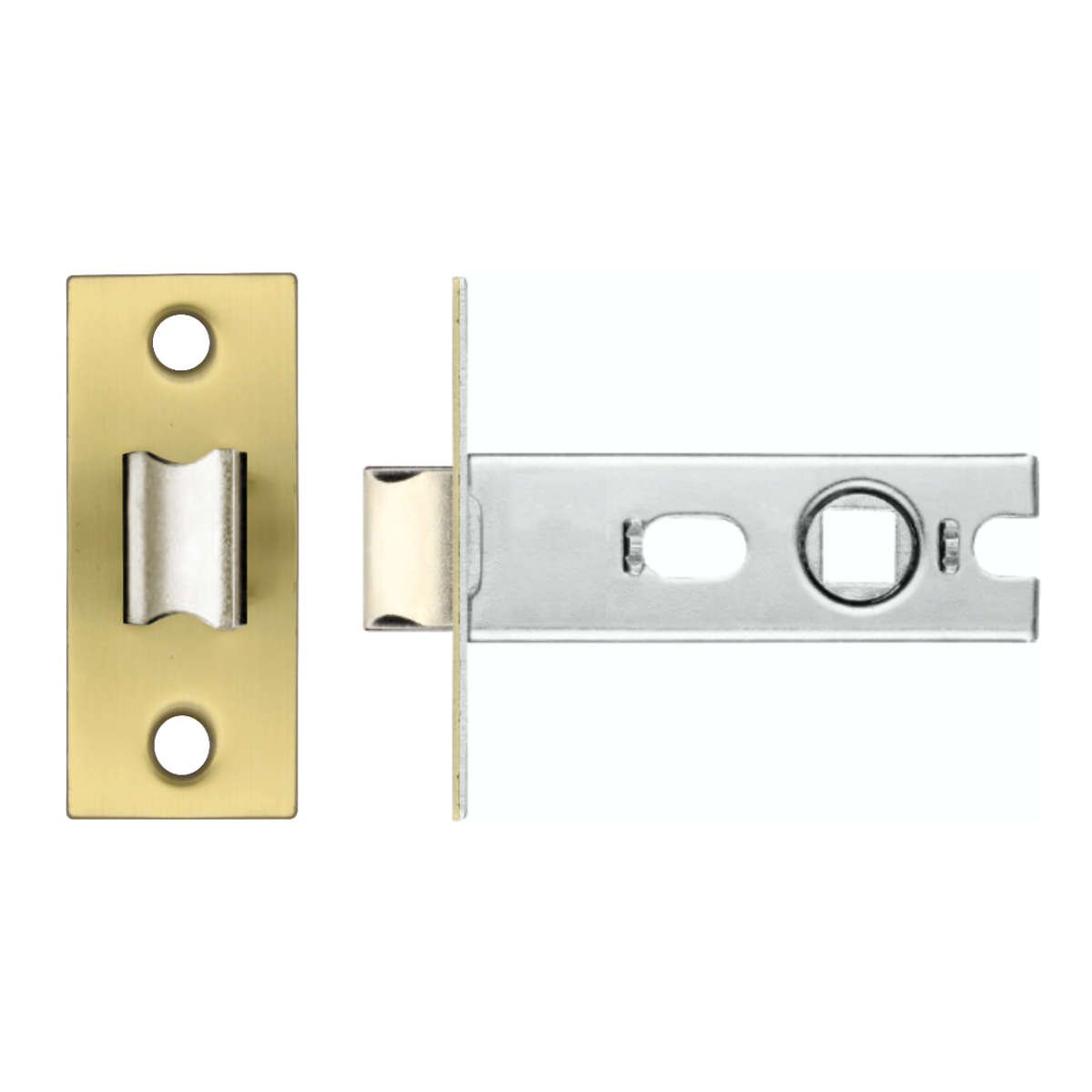 IRONZONE CTL64 Project Tubular Latch 64mm overall and 45mm Backset - Bolt Through Satin Brass