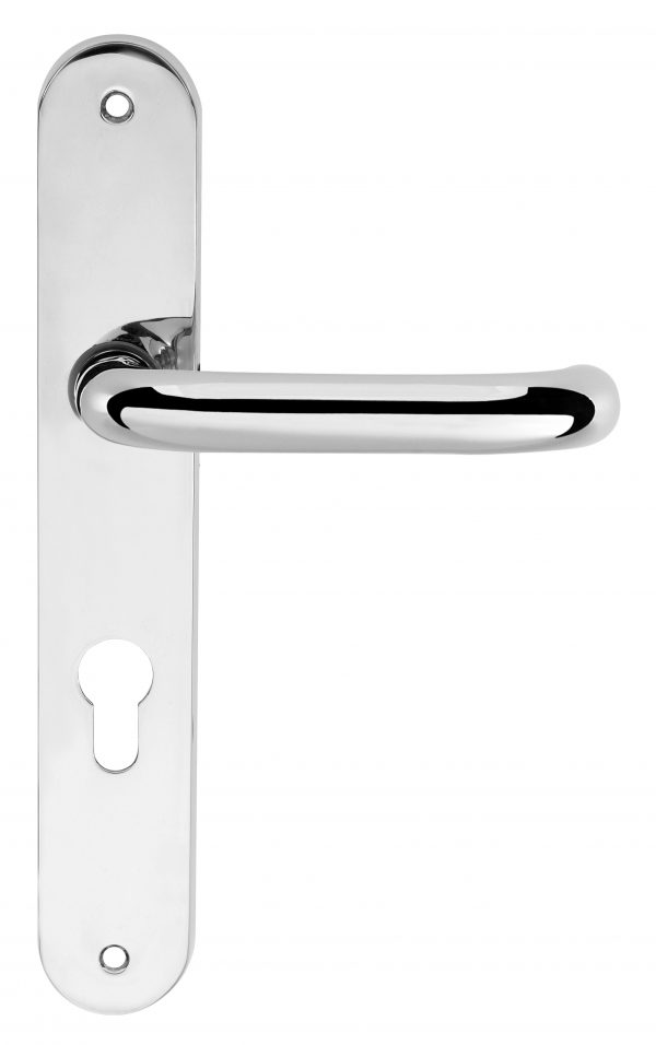 CleanTouch Anti-Bac RTD Safety Lever on Round Euro Backplate - Polished Chrome CTLOBRERTDPC