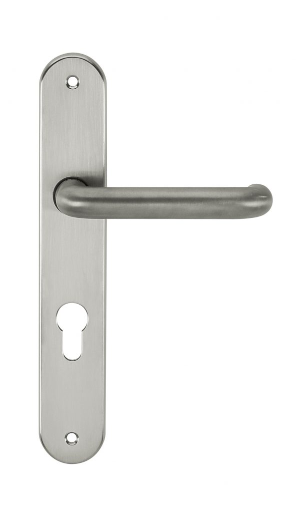 CleanTouch Anti-Bac RTD Safety Lever on Round Euro Backplate - Satin Chrome CTLOBRERTDSC