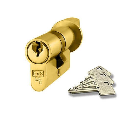 Eurospec Mp5 70Mm Euro Classroom Cylinder & Turn - Mk - (Architectural) Polished Brass CYB77370CR-PB