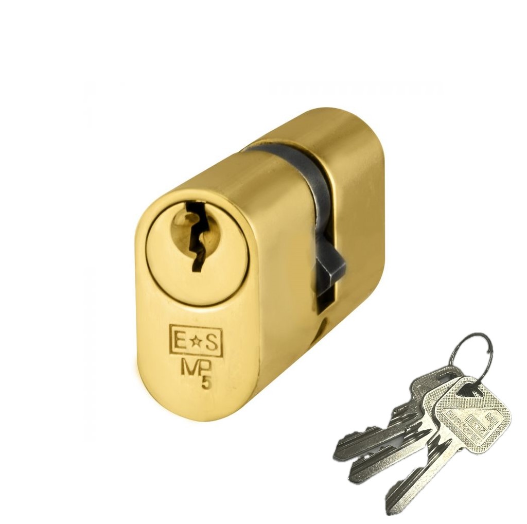 Eurospec CYB75270PB Oval Double Cylinder 70mm - Ka Polished Brass